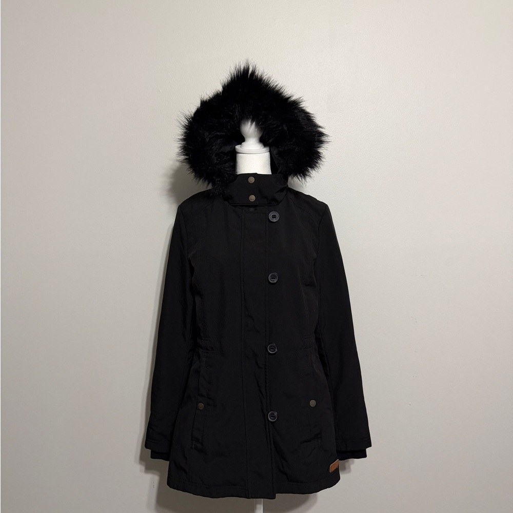 Women's Black Fur-Trimmed Jacket